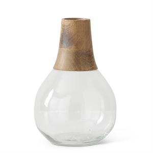 Glass and Wood Vases