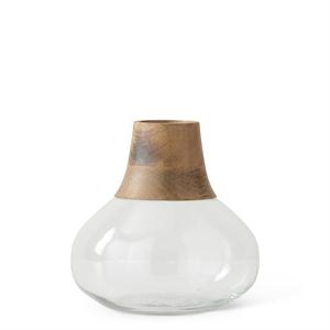 Glass and Wood Vases