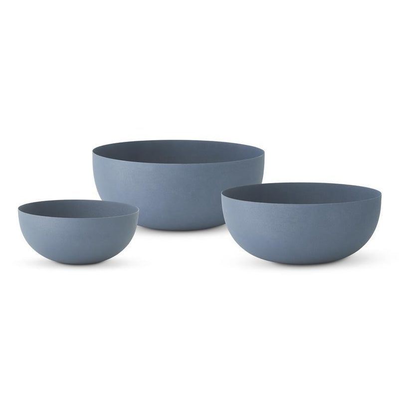 Navy Blue Matte Metal Bowls