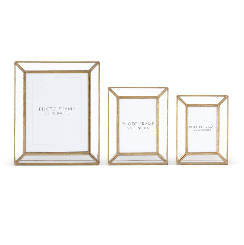 Clear Glass Panes & Gold Metal Photo Frames