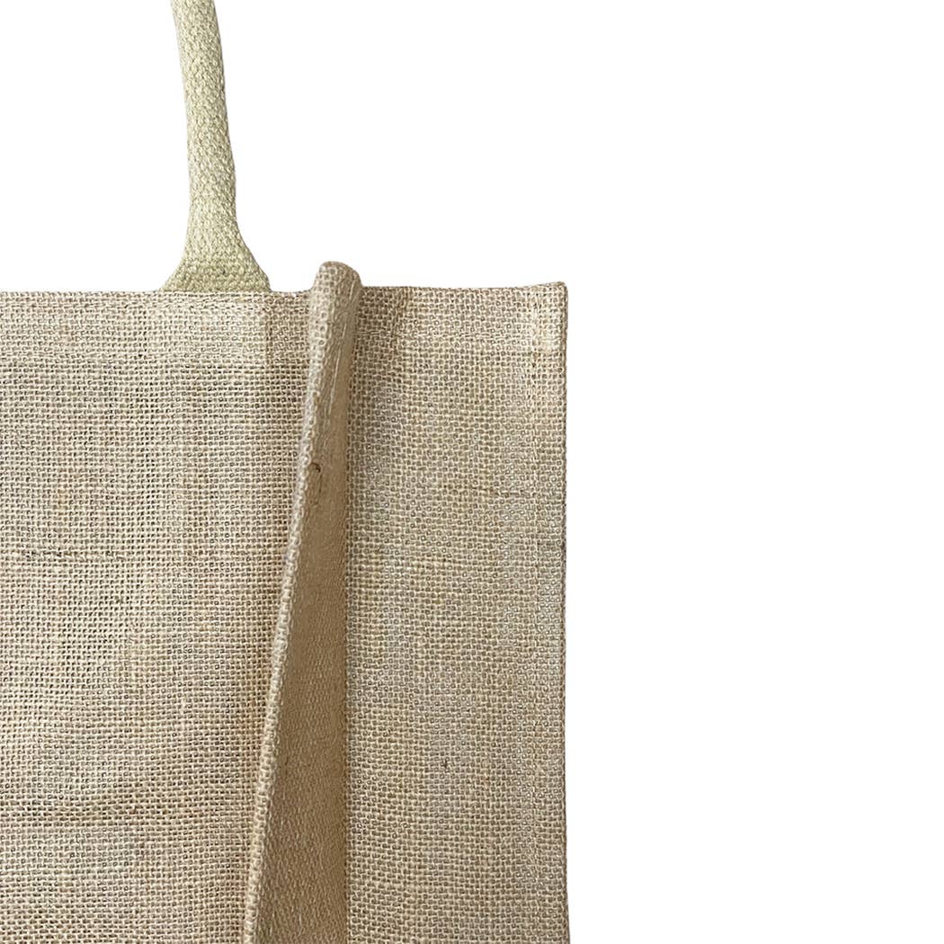 Customized Value Large Burlap Tote Bag With Your Logo/Text: Natural / 1-Color