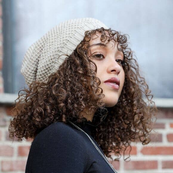 Waffle Knit Slouchy Beanie