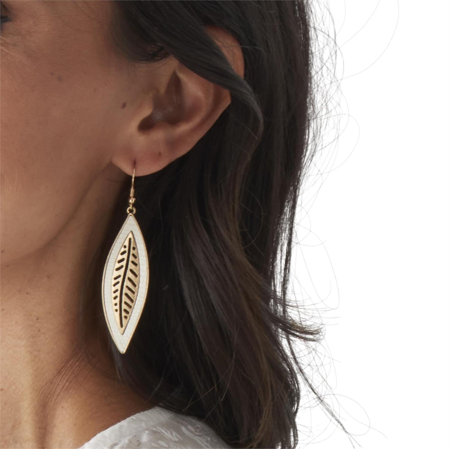 Leaf Carved Earrings