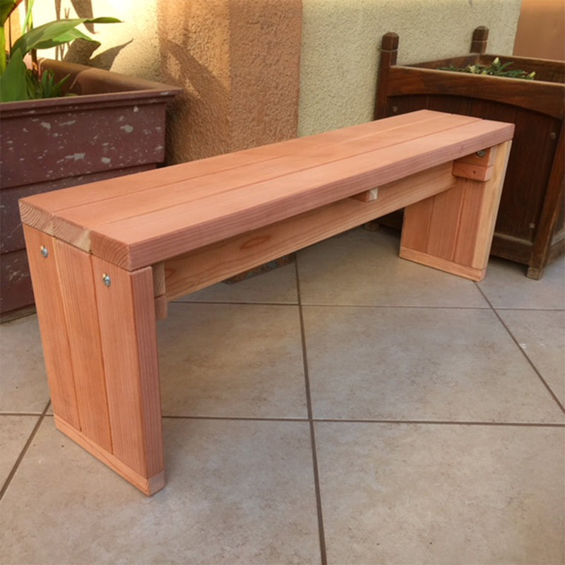 Solid Redwood Bench