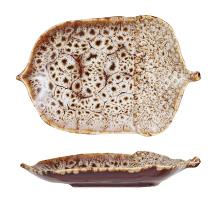 Stoneware Acorn Shaped Plate