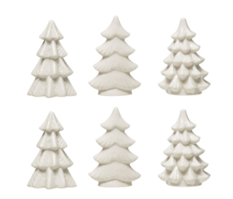 Stoneware Trees, Boxed Set of 6