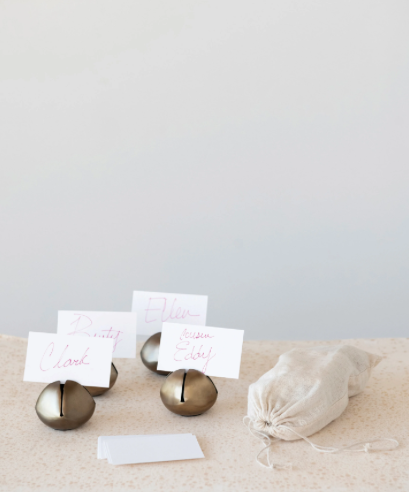 Metal Bell Place Card Holders