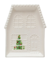 Embossed Stoneware House Plate