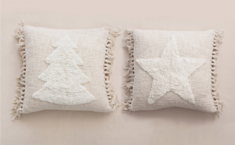 20" Blend Punch Hook Pillow with Tassels