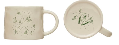 Stoneware Mug with Wax Relief Image