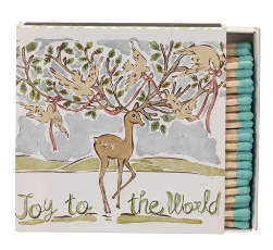 Safety Matches in Matchbox w/ Reindeer & Holiday Saying, 2 Styles