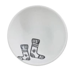 Stoneware Bowl w/Winter Apparel