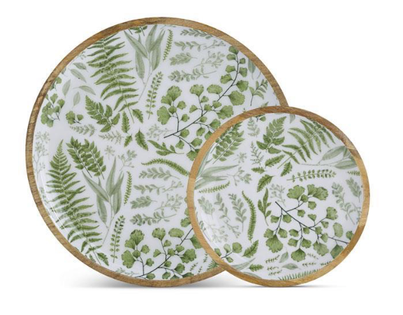 Fern Enameled Wood Plates