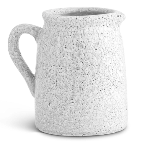 White Crackle Glazed Terracotta Pitchers