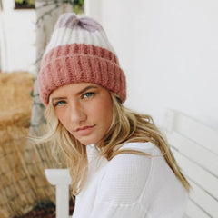 Color Block Knit Beanie