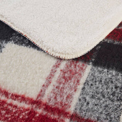 Plaid Faux Mohair Sherpa Throw