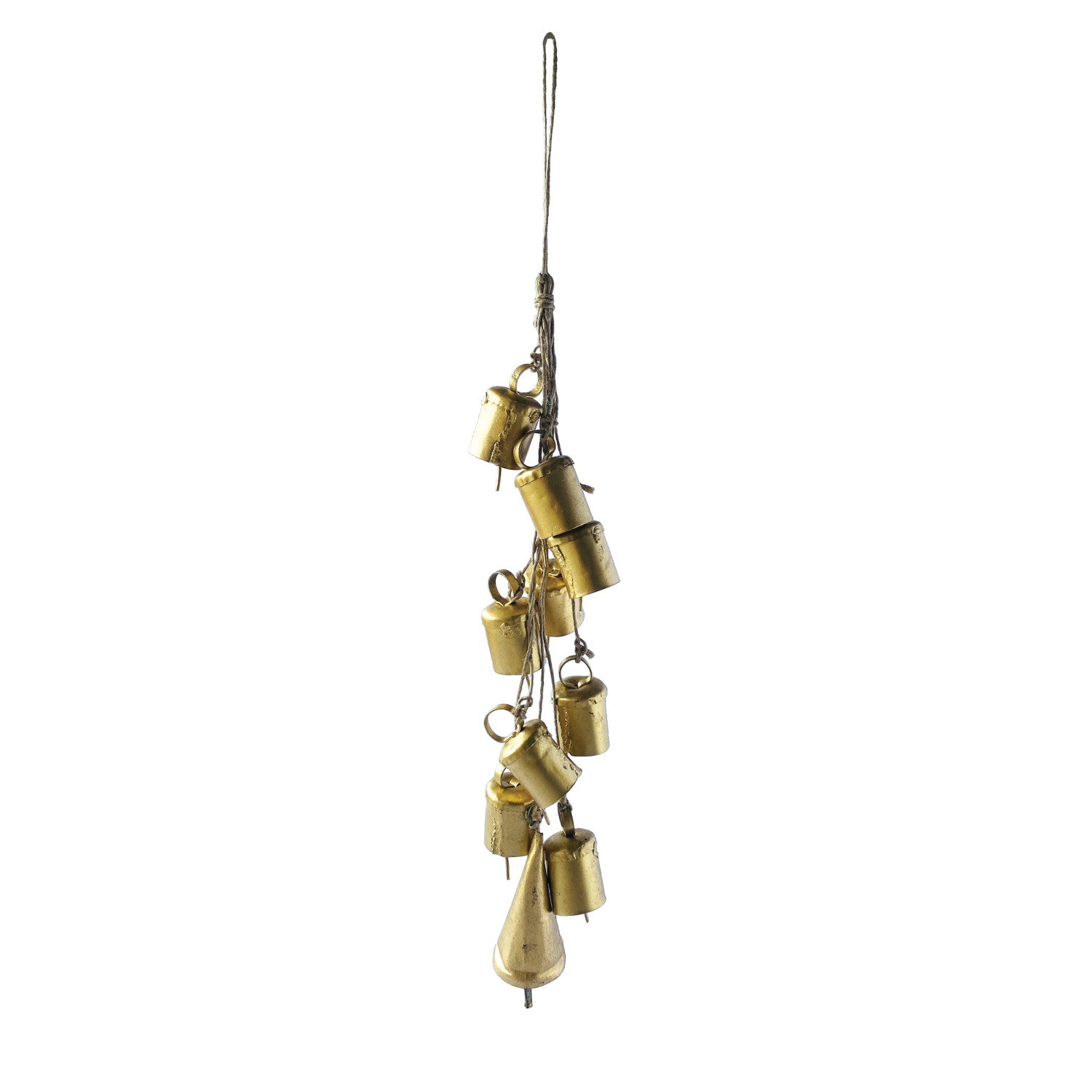 Handmade Hanging Metal Bells with Jute Rope