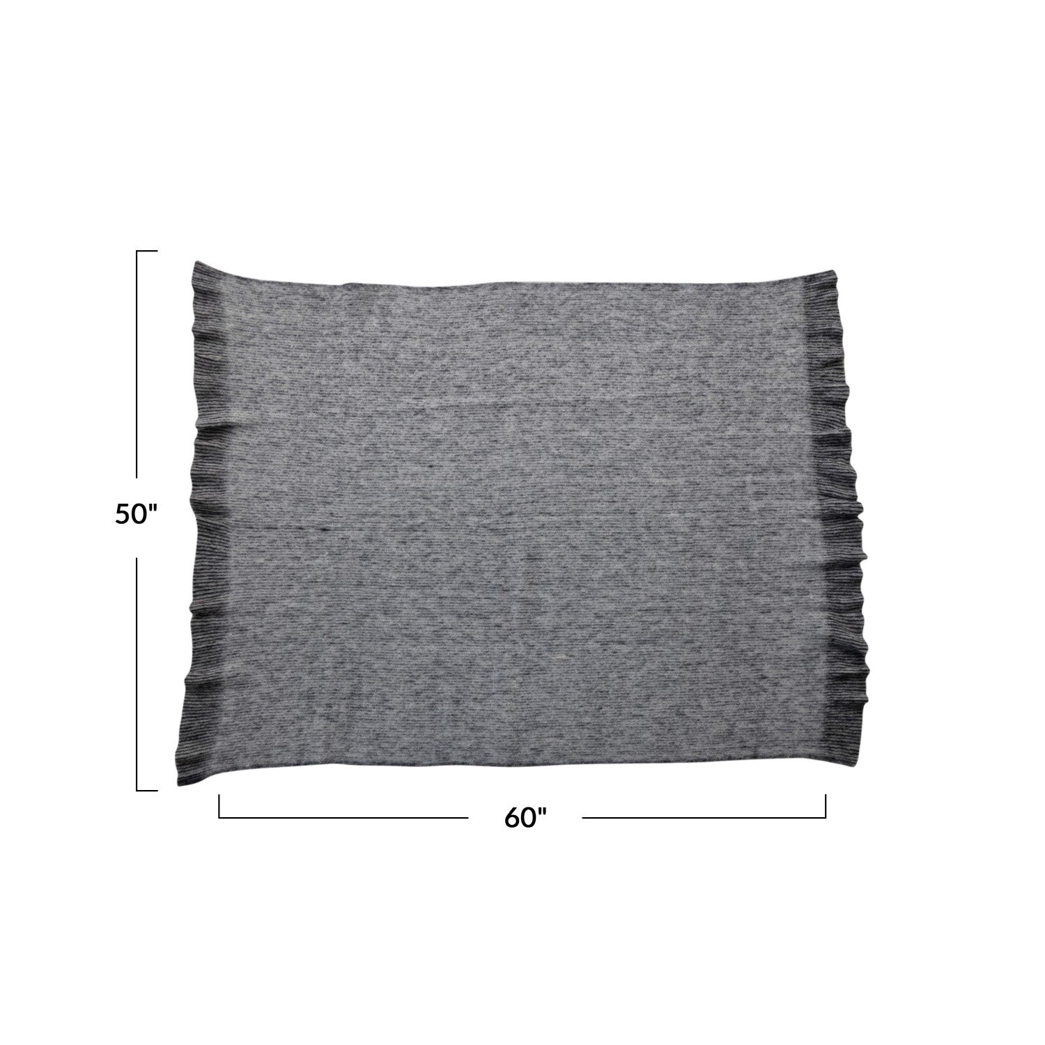 Brushed New Zealand Wool Striped Throw w/ Ruffled Edge