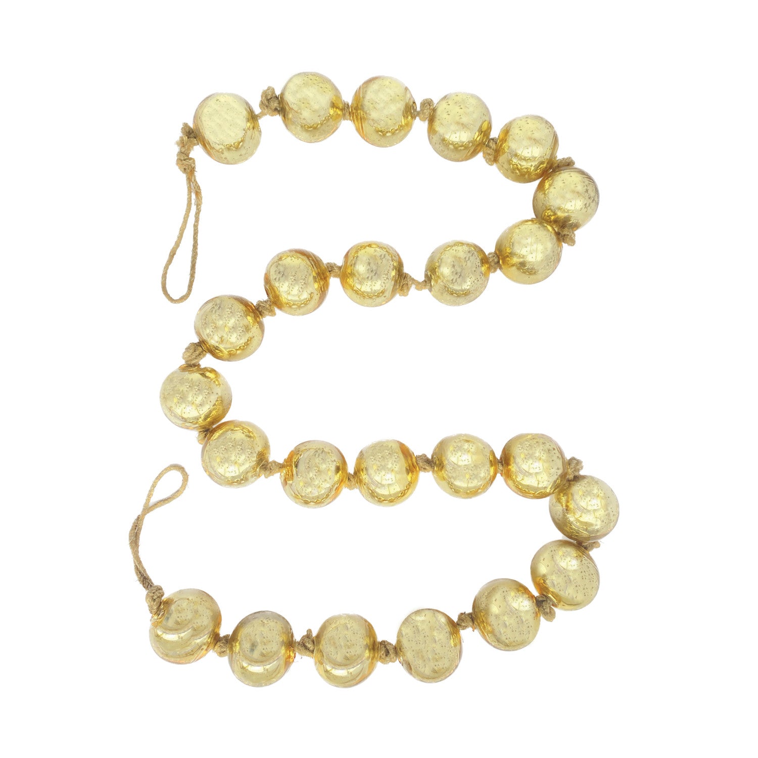 Glass Ball Ornament Garland On Jute String