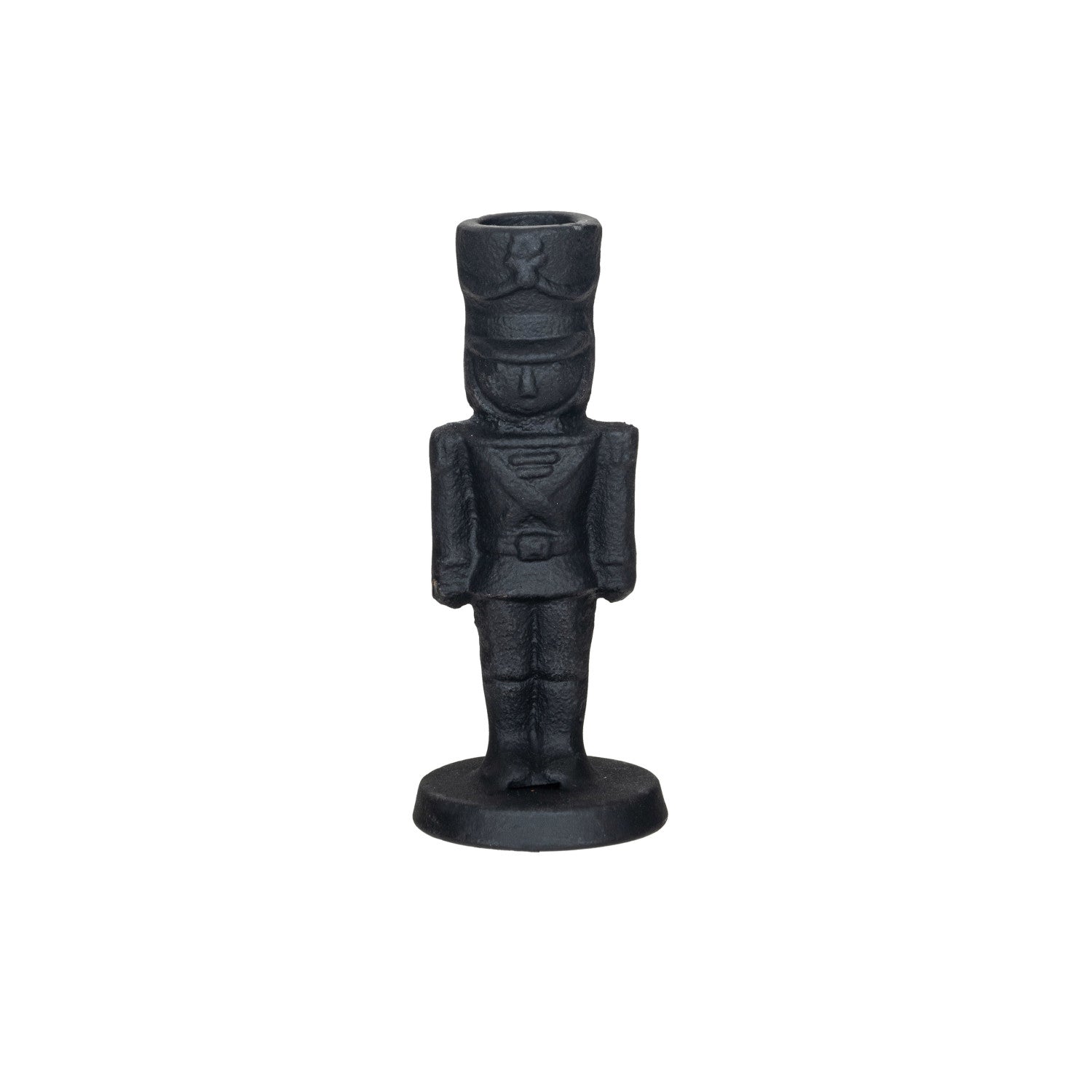 Cast Iron Soldier Shaped Taper Holder