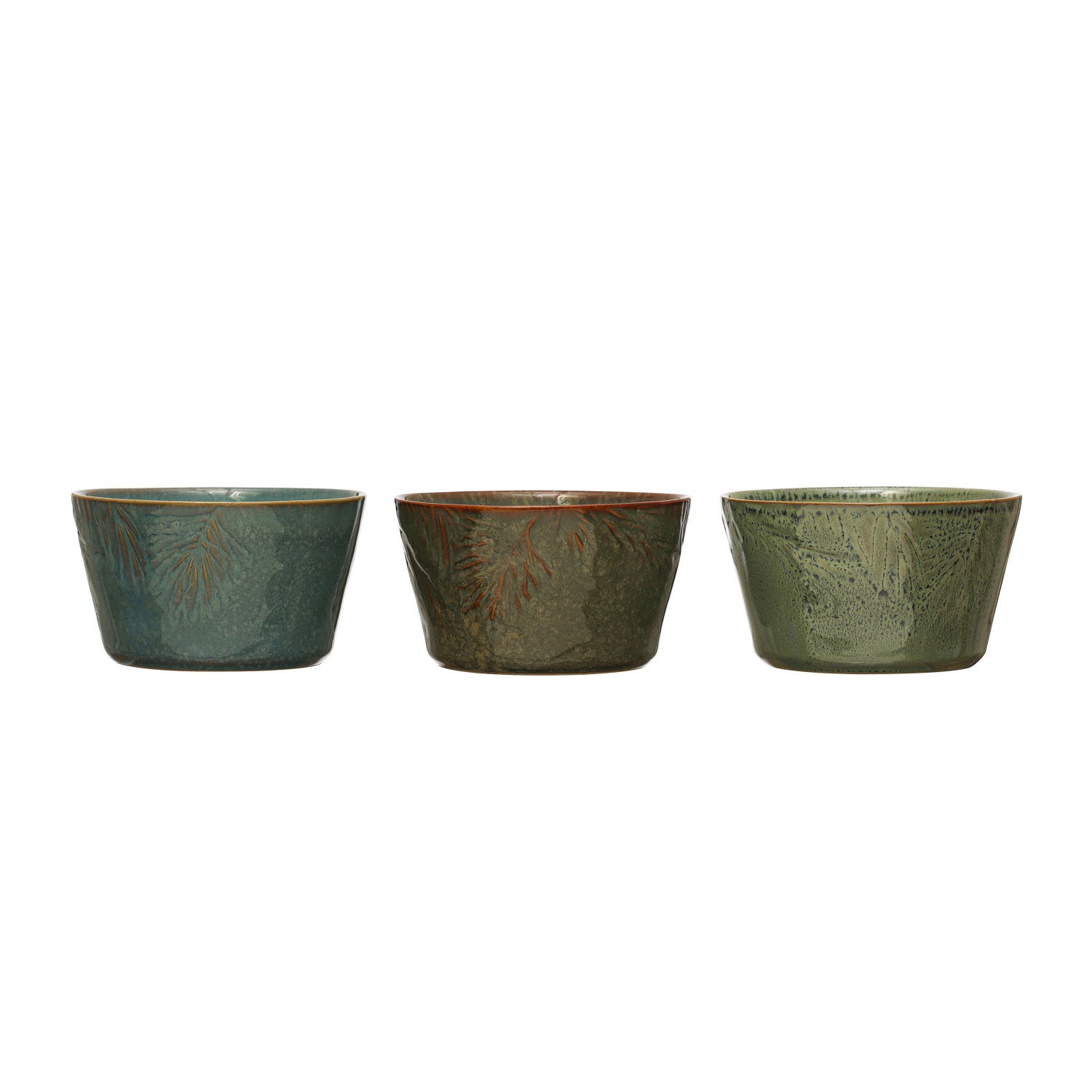 embossed stoneware bowl with Pine Bough