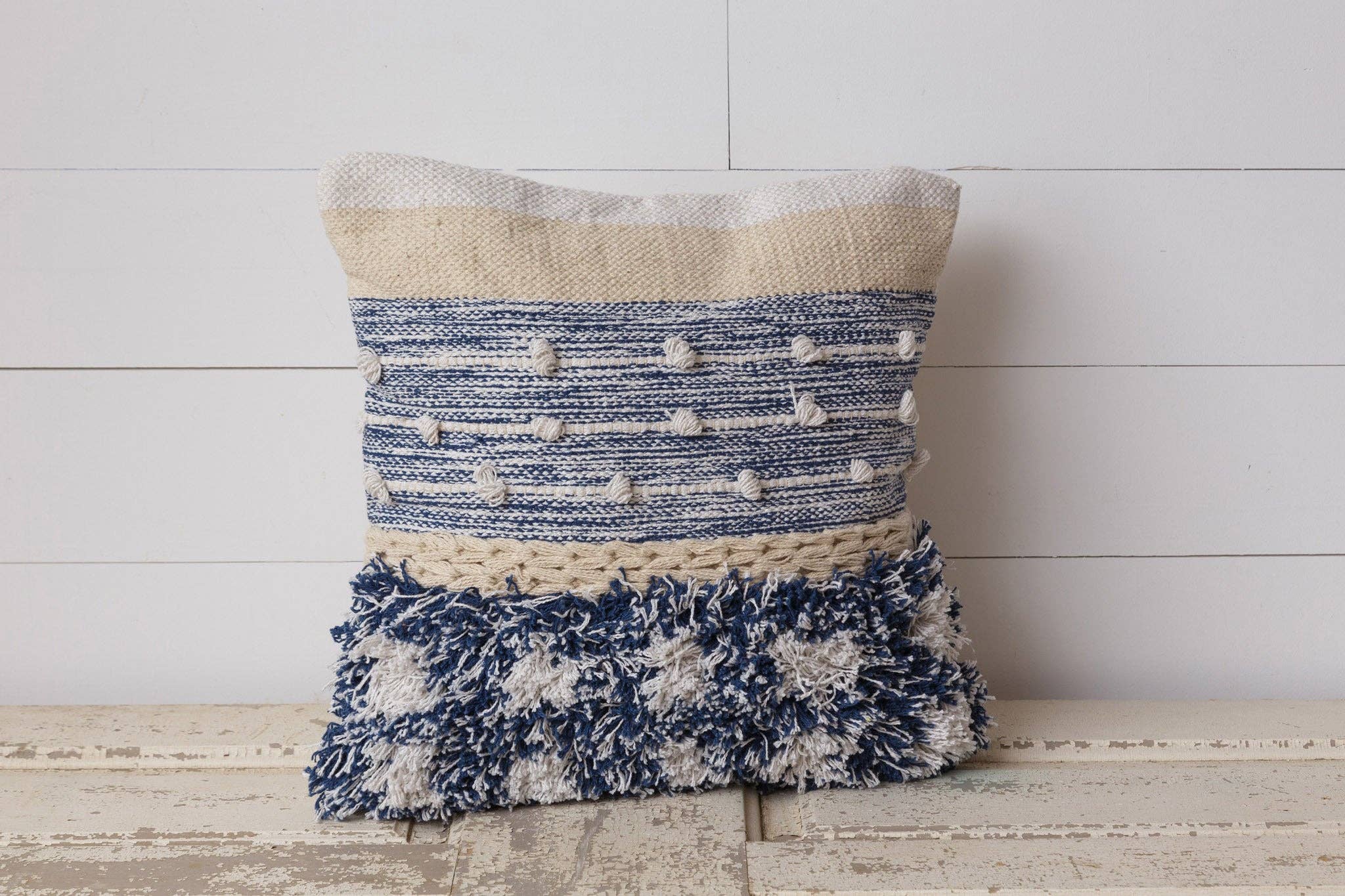 Woven Pillow With Knots