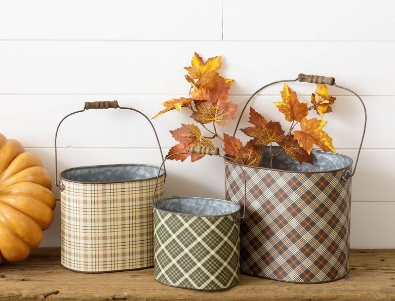 Plaid Nesting Tins