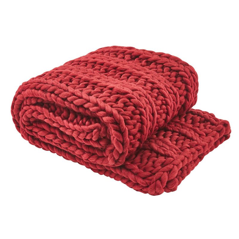 Chunky Ribbed Knit Throw