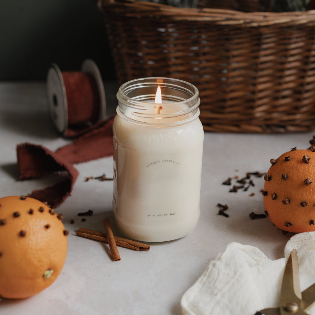 Sweet Orange &amp; Clove - Soy Wax Mason Jar Candle