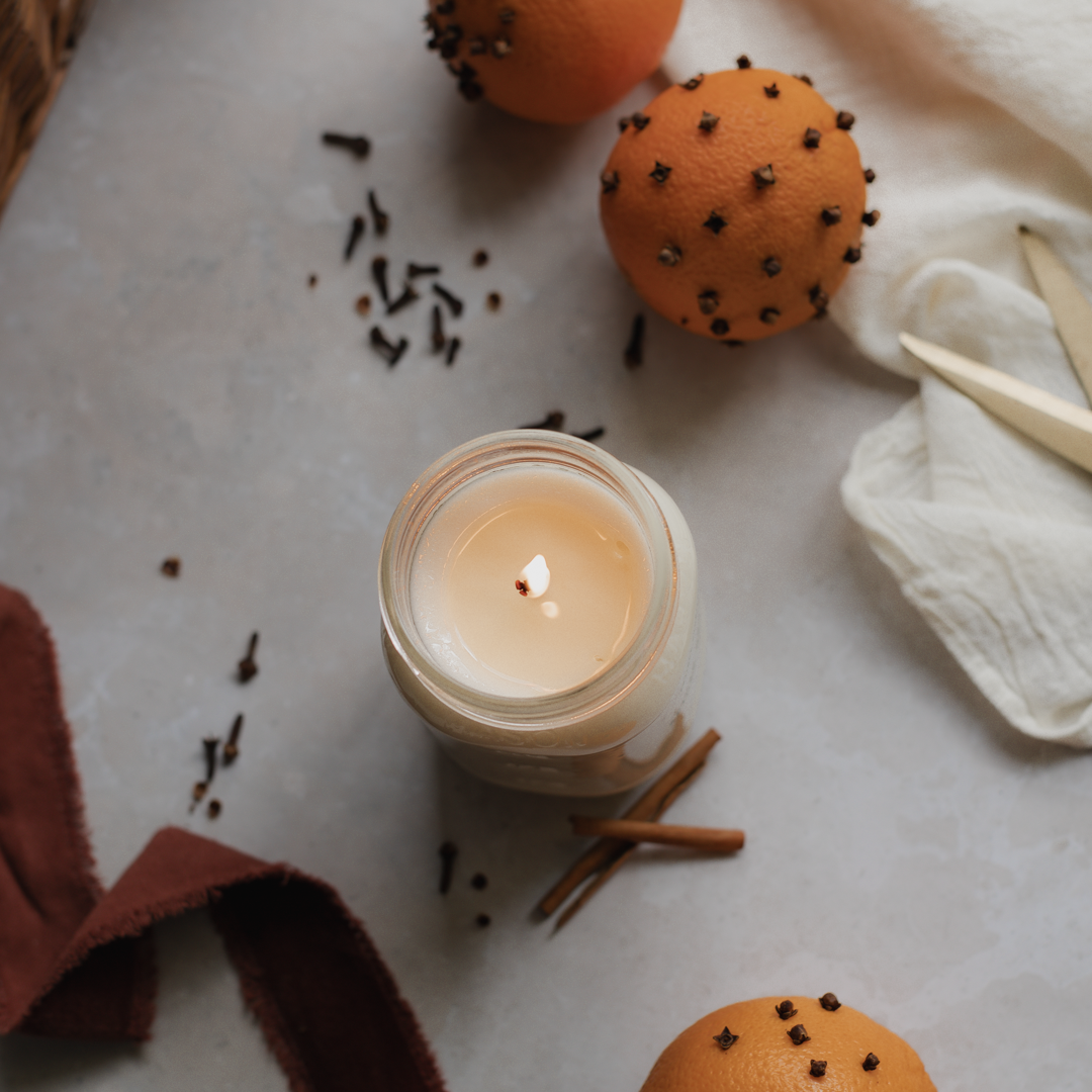 Sweet Orange &amp; Clove - Soy Wax Mason Jar Candle