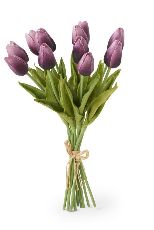 Purple Real Touch Mini Tulip Bundle