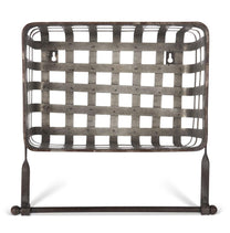 Galvanized Metal Woven Wall Basket w/Towel Bar