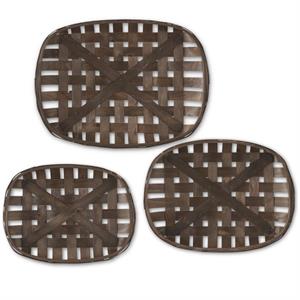 Rounded Rectangular Brown Trays
