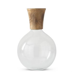 Glass and Wood Vases