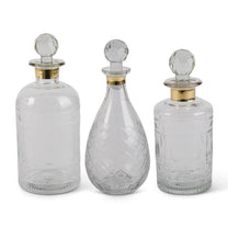 Glass Decanters w/Gold Trim