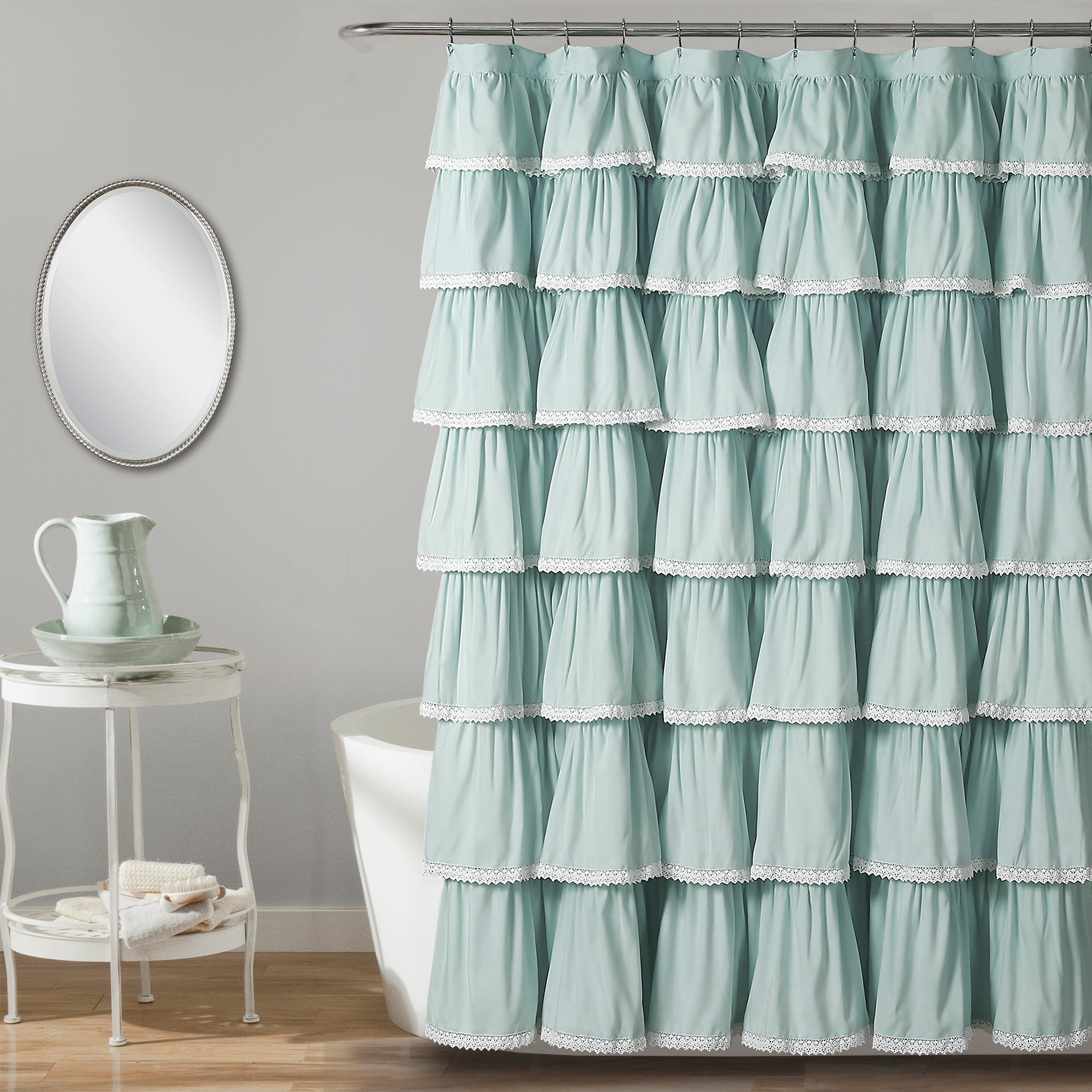Lace Ruffle Shower Curtain