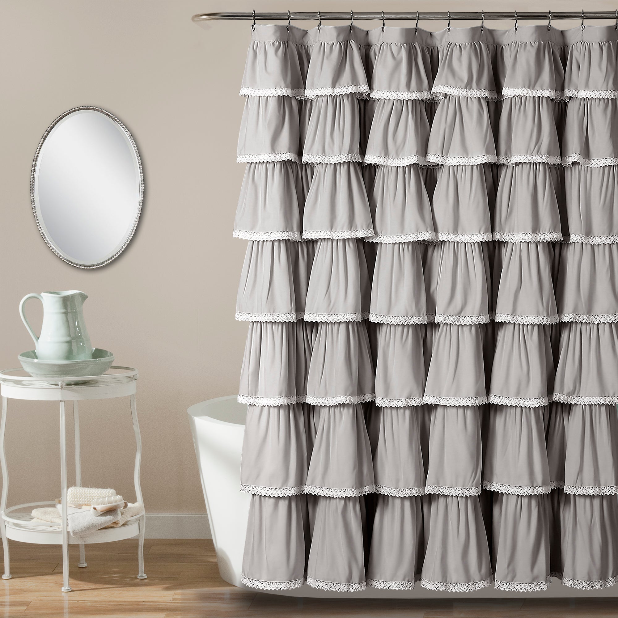 Lace Ruffle Shower Curtain