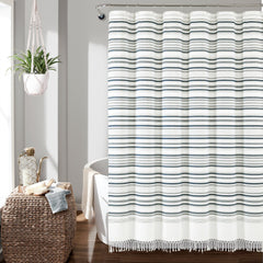 Urban Woven Yarn Dyed Recycled Cotton Shower Curtain
