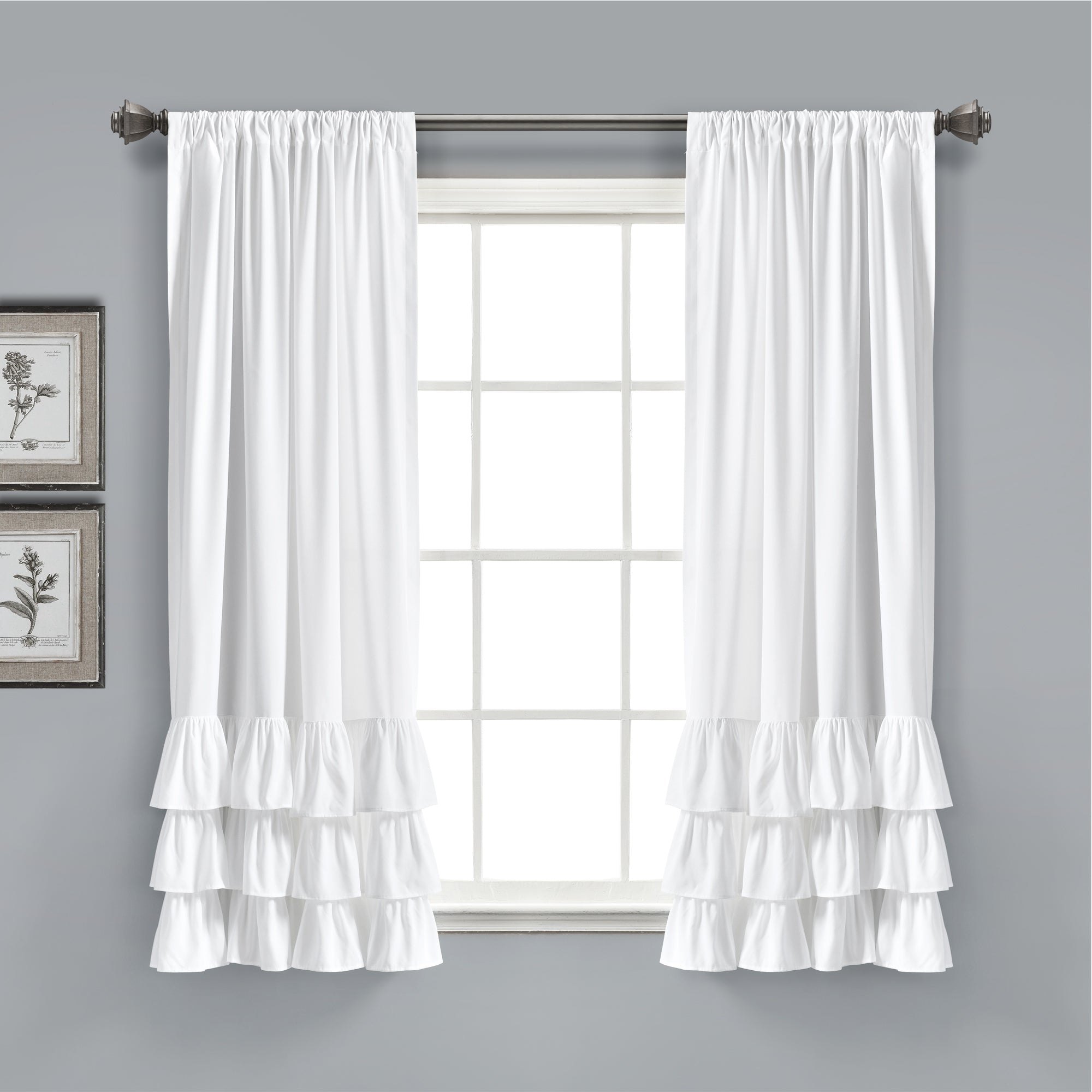 Allison Ruffle Window Curtain Panel Set