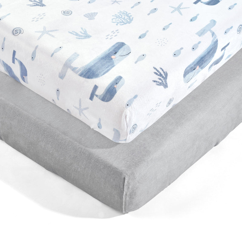 Seaside Soft & Plush Fitted Crib Sheet 2 Pack Set