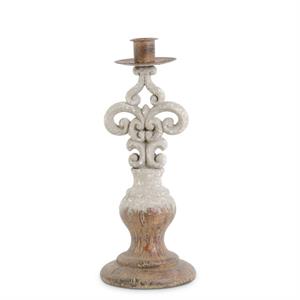 Polyresin Gray Wash Taper Candleholders