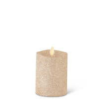 Champagne Glittered - Luminara LED Flickering Pillar Candles