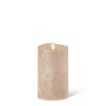 Champagne Glittered - Luminara LED Flickering Pillar Candles