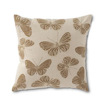 Cream Pillow with Tan Butterflies