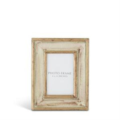 Gold & Patina Green Handmade Carved Wood Photo Frame