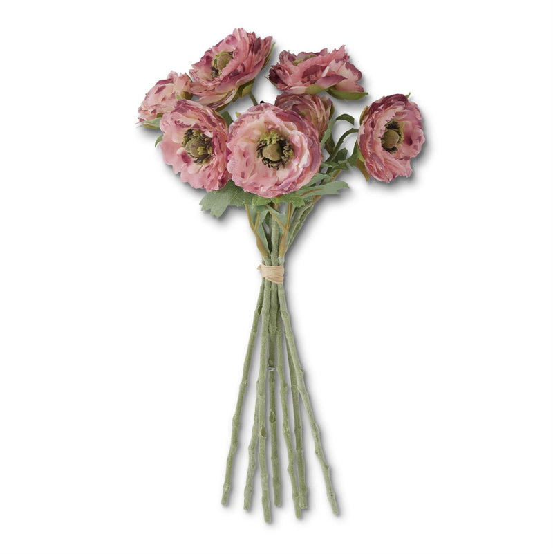 Pink Ranunculus Bundle w/Flocked Stem (7 Stems)