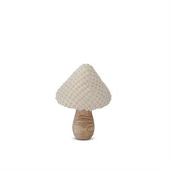 Cream fabric & Wood Mushrooms