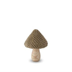 Tan fabric & Wood Mushrooms