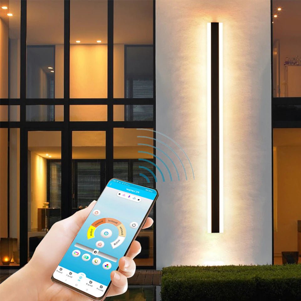 MIRODEMI® Black/White/Gold Outdoor Waterproof LED Wall Lamp With App Control Model