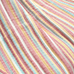 Tracy Stripe Kantha Pick Stitch Yarn Dyed Cotton Woven Throw